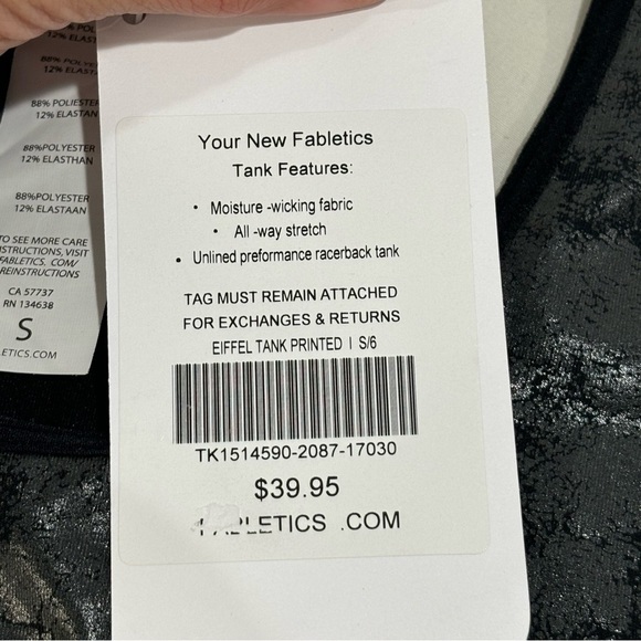 Fabletics Women's Eiffel Racerback Printed Tank Top NWT Size medium - Picture 9 of 11